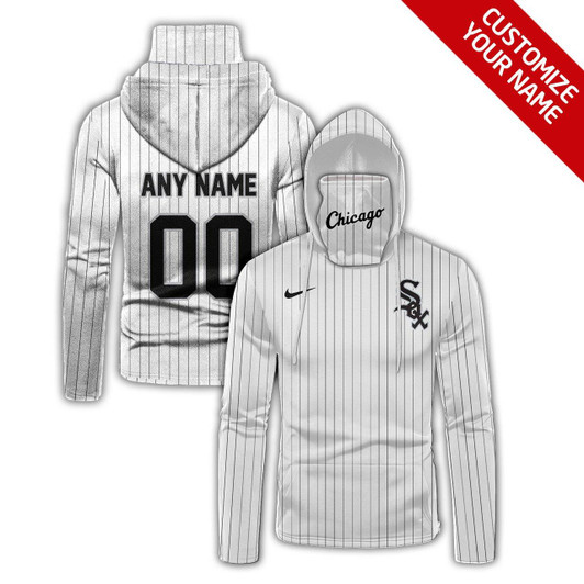 Chicago White Sox #00 Any Name Mlb Team White Jersey Style Gift With Custom Number Name For Chicago White Sox Fans Masked Hoodie