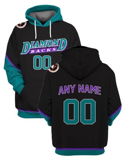 Arizona Diamondbacks Mlb Baseball Team Black Jersey Style Personalized Number Name Gift For Diamondbacks And Baseball Fans Hoodie