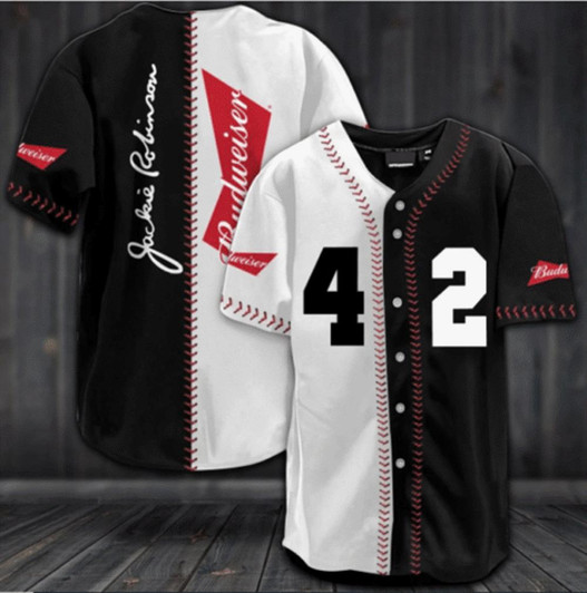 Budweiser Jackie Robinson 42 Beer Baseball Jersey