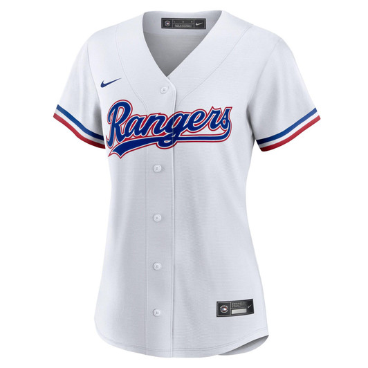 Texas Rangers Nike Replica Replica Women's Home Blank Replica Jersey - White