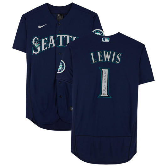 Kyle Lewis Seattle Mariners Fanatics  Autographed Nike Replica Replica  Jersey with "2020 AL ROY" Inscription