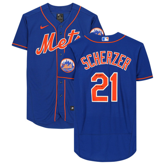 Max Scherzer New York Mets Fanatics  Autographed Nike Replica Replica  Jersey with "Let's Go Mets!" Inscription - Royal