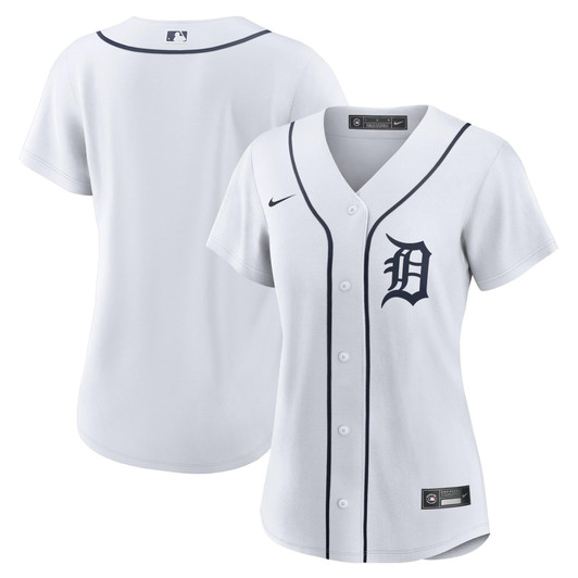 Detroit Tigers Nike Replica Replica Women's Home Blank Replica Jersey - White