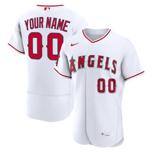 Men's Los Angeles Angels Nike White Home  Custom Jersey