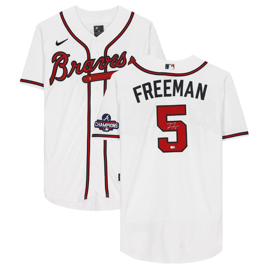 Freddie Freeman Atlanta Braves Fanatics  Autographed Nike Replica Replica  2021 World Series Patch Jersey - White