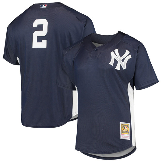 Derek Jeter New York Yankees Mitchell & Ness Cooperstown Collection Mesh Batting Practice Jersey - Navy
