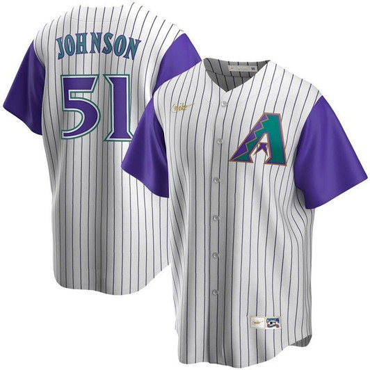 Arizona Diamondbacks Randy Johnson 51 2021 Mlb White Purple Jersey Jersey
