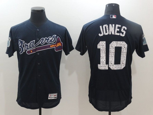 Chipper Jones Atlanta Braves #10 Black Mlb 2017 Spring Edition Jersey