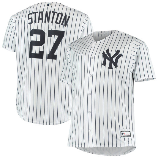 MenS Giancarlo Stanton White New York Yankees Big & Tall Replica Player Jersey
