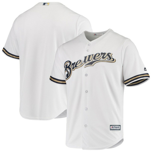 MenS Milwaukee Brewers Majestic White Team Official Baseball Jersey Mlb Baseball Jersey827