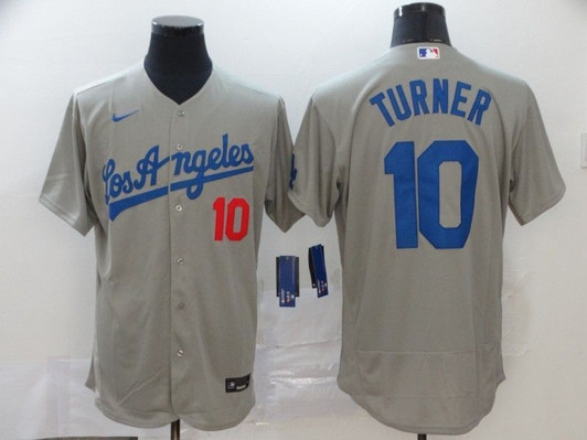 Los Angeles Dodgers Justin Turner #10 2020 Mlb Grey Jersey