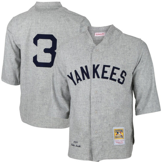 Mens New York Yankees Babe Ruth Mitchell & Ness Gray Mlb Baseball Jersey Mlb Baseball Jersey1309