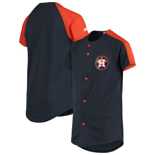 Stitches Navy Houston Astros Logo Button-Down Jersey