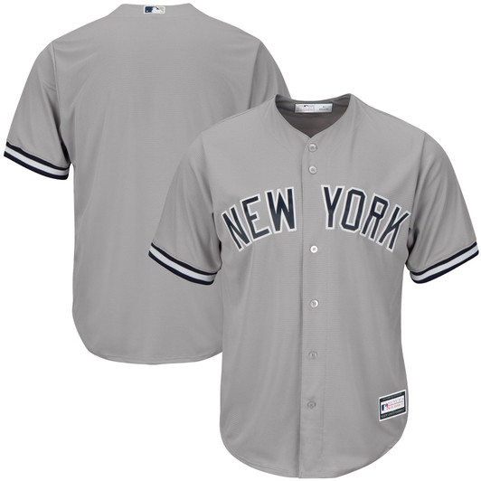MenS Gray New York Yankees Big & Tall Replica Team Jersey
