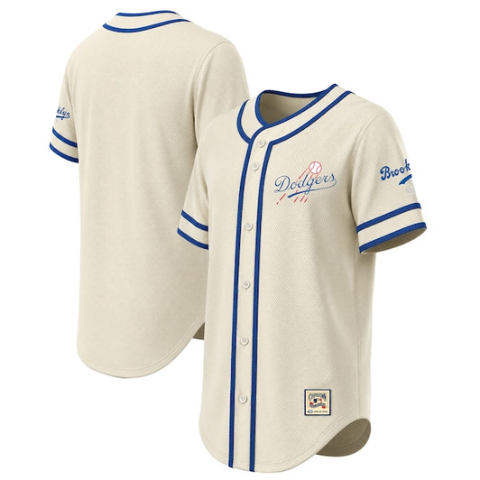 Men's Los Angeles Dodgers Stitches Natural Throwback Fashion Jersey