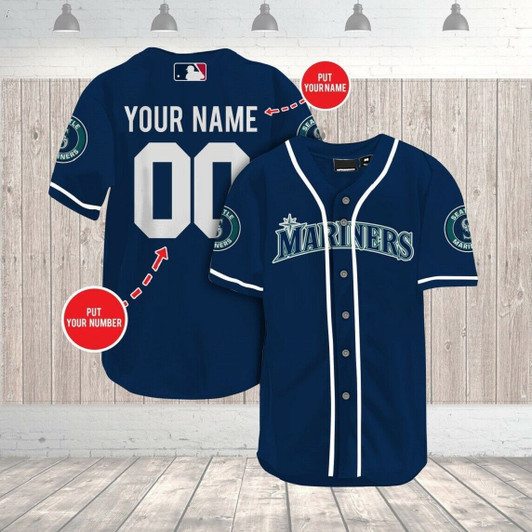 [Custom Name] Seattle Mariners All Over Print Baseball Jersey for Fans