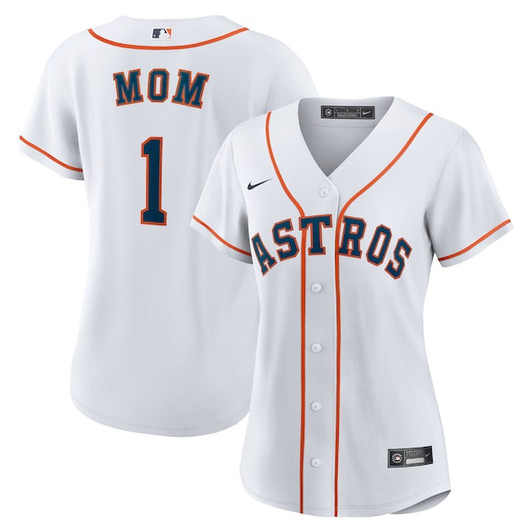 Women's Houston Astros  Nike White #1 Mom Home Replica Jersey