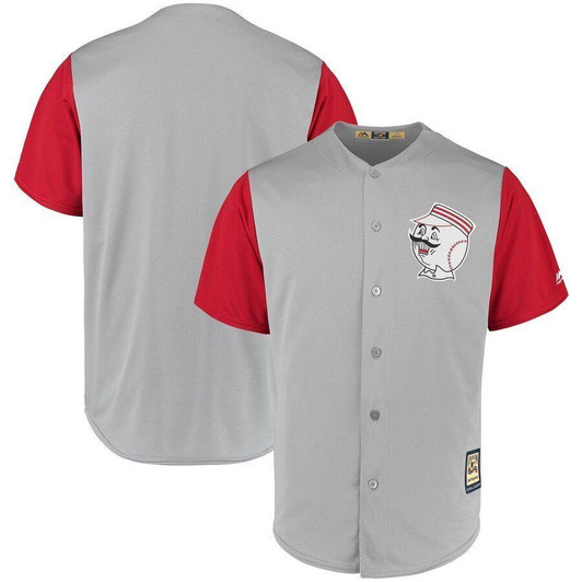 Cincinnati Reds Majestic Cooperstown Collection 1956 Cool Base Jersey Gray 2019