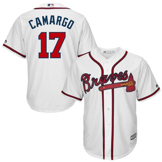 Johan Camargo Atlanta Braves Majestic Home Official Cool Base Player Jersey White 2019