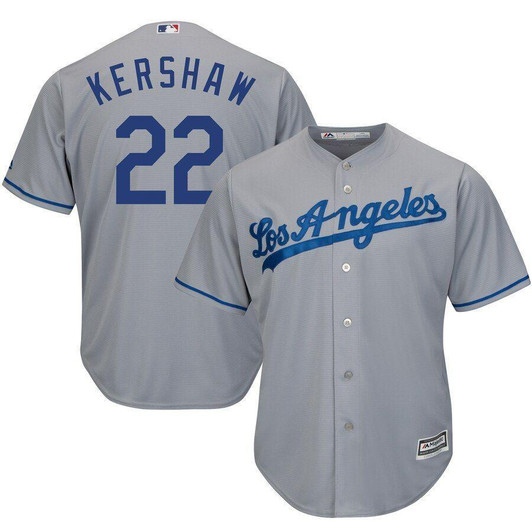 Clayton Kershaw Los Angeles Dodgers Majestic Cool Base Player Jersey Gray 2019