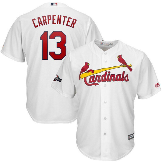 Matt Carpenter St. Louis Cardinals Majestic 2019 Postseason Official Cool Base Player Jersey White