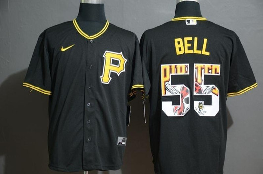 Pittsburgh Pirates Josh Bell 55 2020 MLB Black Jersey