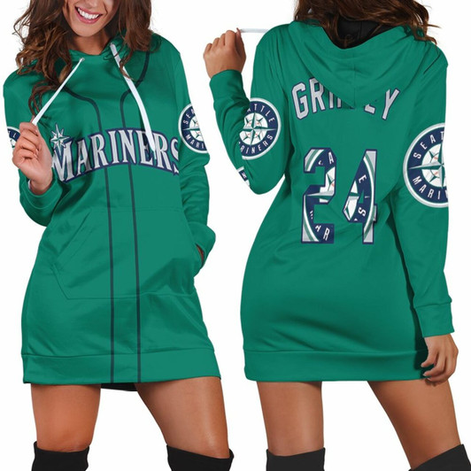 Seattle Mariners Ken Griffey Jr 24 2020 Mlb Green Jersey Inspired Hoodie Dress Model A4240
