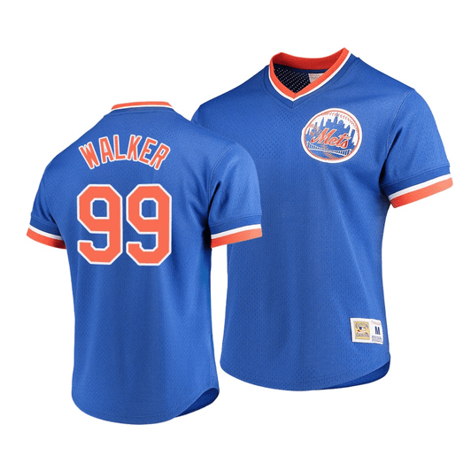 Men'S New York Mets Taijuan Walker #99 Cooperstown Collection Mesh V-Neck Jersey Royal