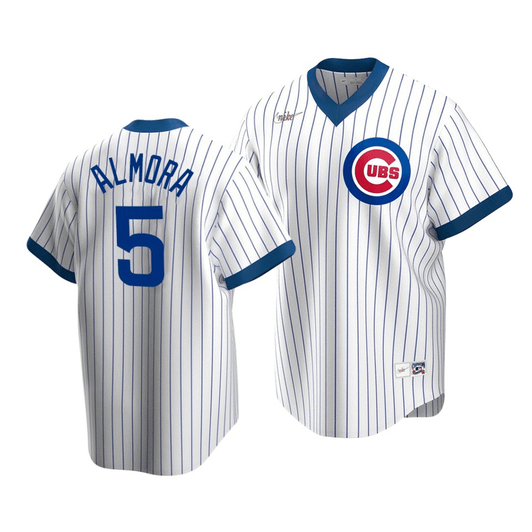 Men'S Chicago Cubs Albert Almora Jr. #5 Cooperstown Collection White Home Jersey
