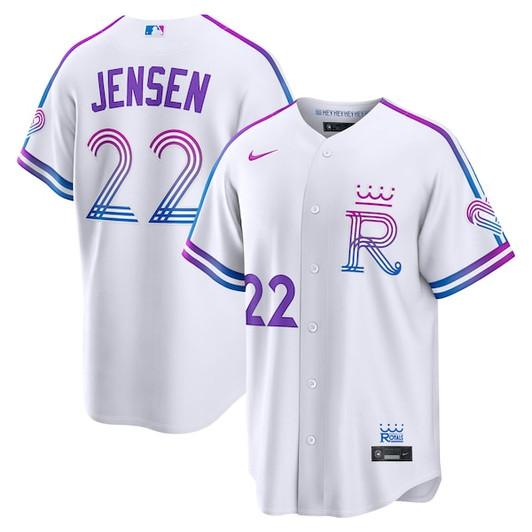 Men's Kansas City Royals Carter Jensen Nike White 2026 City Connect Stadium Jersey