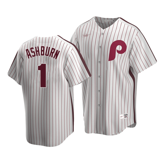 Men'S Philadelphia Phillies Richie Ashburn #1 Cooperstown Collection White Home Jersey