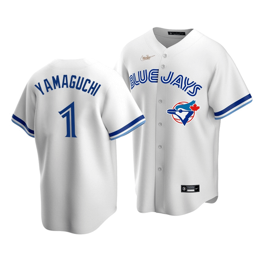 Men'S Toronto Blue Jays Shun Yamaguchi #1 Cooperstown Collection White Home Jersey