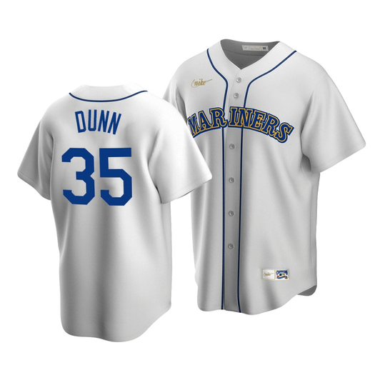 Men'S Seattle Mariners Justin Dunn #35 Cooperstown Collection White Home Jersey