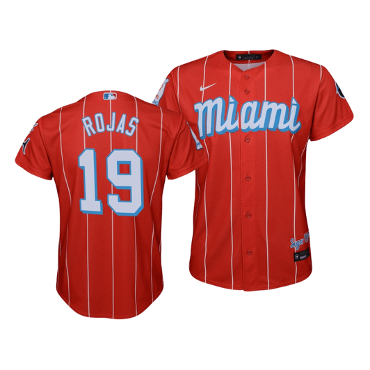 Miami Marlins Miguel Rojas #19 2021 City Connect Replica  Jersey Red