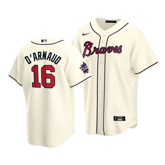 Atlanta Braves Travis D'Arnaud #16 2021 Mlb All-Star Game Patch Jersey Cream