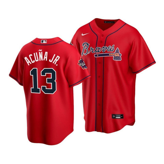 Atlanta Braves Ronald Acuna Jr. #13 2021 Mlb All-Star Game Patch Jersey Red