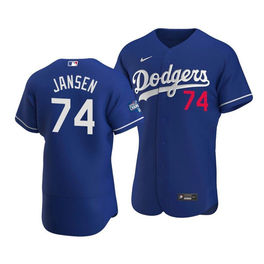 Men'S Los Angeles Dodgers Kenley Jansen #74 2020 World Series Champions  Alternate Jersey Royal