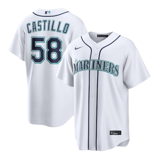 Men's Seattle Mariners Luis Castillo Nike White Home Replica Jersey