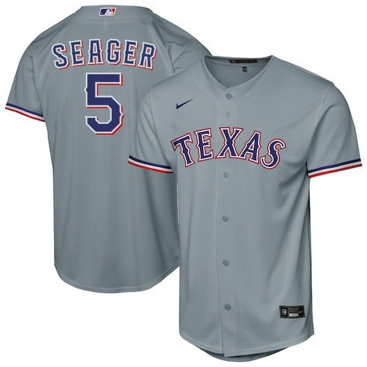 Youth Texas Rangers Corey Seager Nike Gray Road Replica Jersey