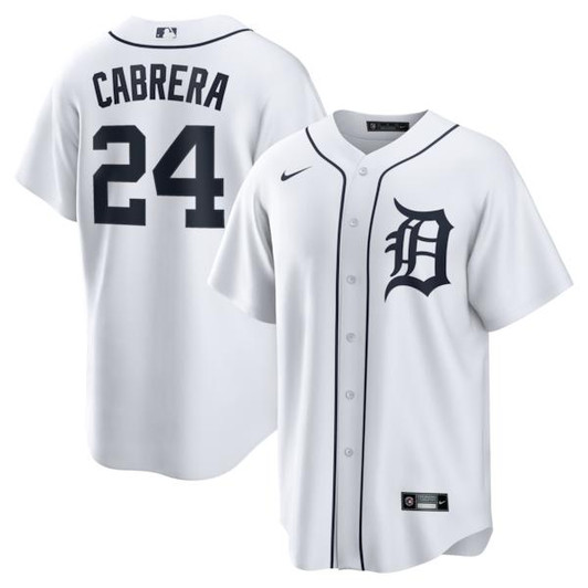 Men's Detroit Tigers Miguel Cabrera Nike White Home Retired Player Replica Jersey