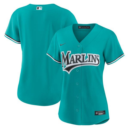 Women's Miami Marlins  Nike Teal Alternate Replica Jersey