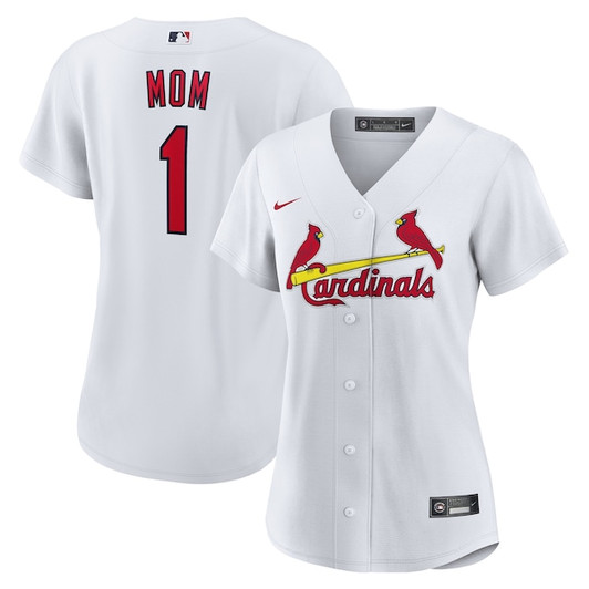 Women's St. Louis Cardinals  Nike White #1 Mom Home Replica Jersey