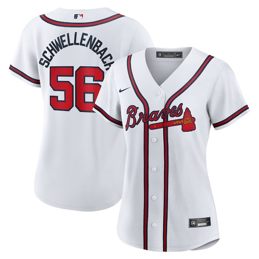 Women's Atlanta Braves Spencer Schwellenbach Nike White Home Replica Jersey