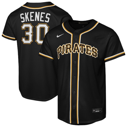 Youth Pittsburgh Pirates Paul Skenes Nike Black Fashion Replica Player Jersey
