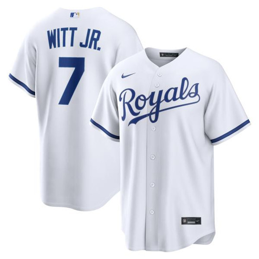 Men's Kansas City Royals Bobby Witt Jr. Nike White Home Replica Jersey