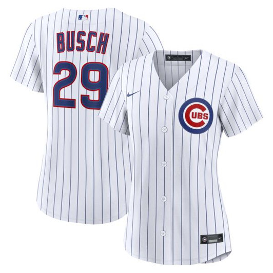 Women's Chicago Cubs Michael Busch Nike White Home Replica Jersey