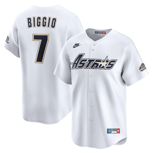 Men's Houston Astros Craig Biggio Nike White Throwback Cooperstown Collection Limited Jersey