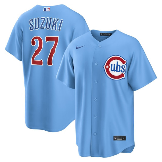 Men's Chicago Cubs Seiya Suzuki Nike Light Blue Alternate Replica Jersey