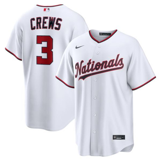Men's Washington Nationals Dylan Crews Nike White Home Replica Jersey