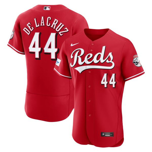 Men's Cincinnati Reds Elly De La Cruz Nike Red Alternate  Sponsor Patch Jersey